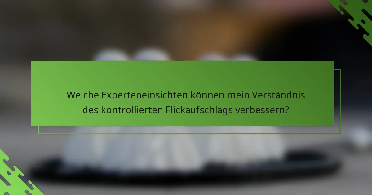 Welche Experteneinsichten können mein Verständnis des kontrollierten Flickaufschlags verbessern?